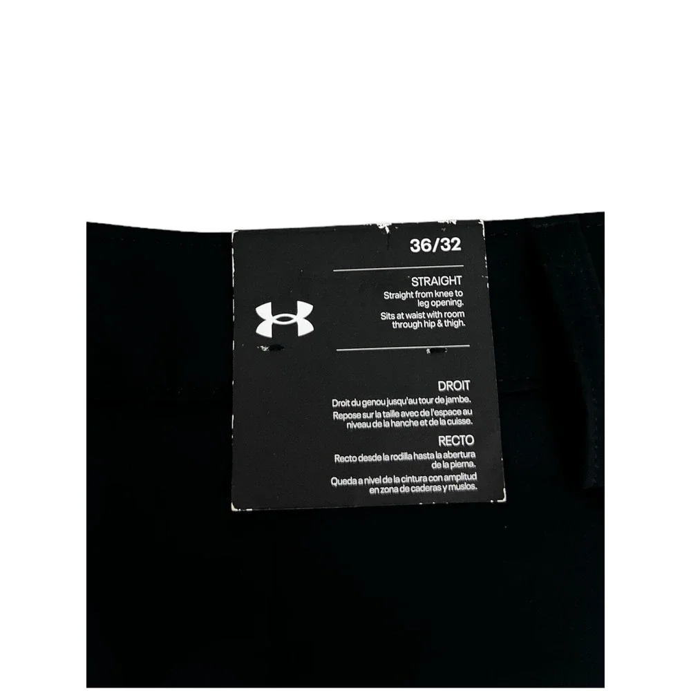 Under Armour UA Tech Pants Mens 36 X 32 Black Golf Straight Leg Casual NWT